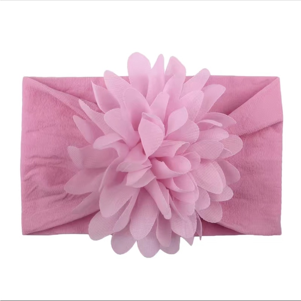 Bubblegum Pink Baby Girl Flower Hair Headband